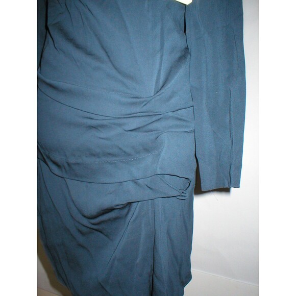 New Womens S NWT $310 Designer Dress Artelier Nicole Miller Navy Blue Viscose - Picture 3 of 11